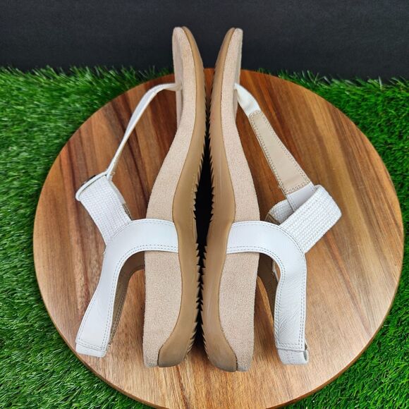 Vionic Brea Sandals Womens Size 9.5 White Slingback Comfort Orthotic T-Strap - Picture 8 of 11